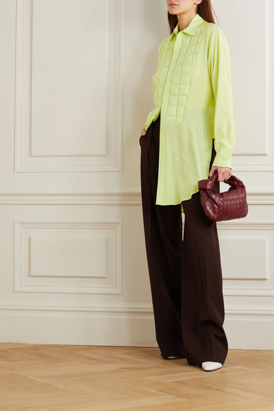 Bottega Veneta Quilted silk crepe de chine blouse outlook