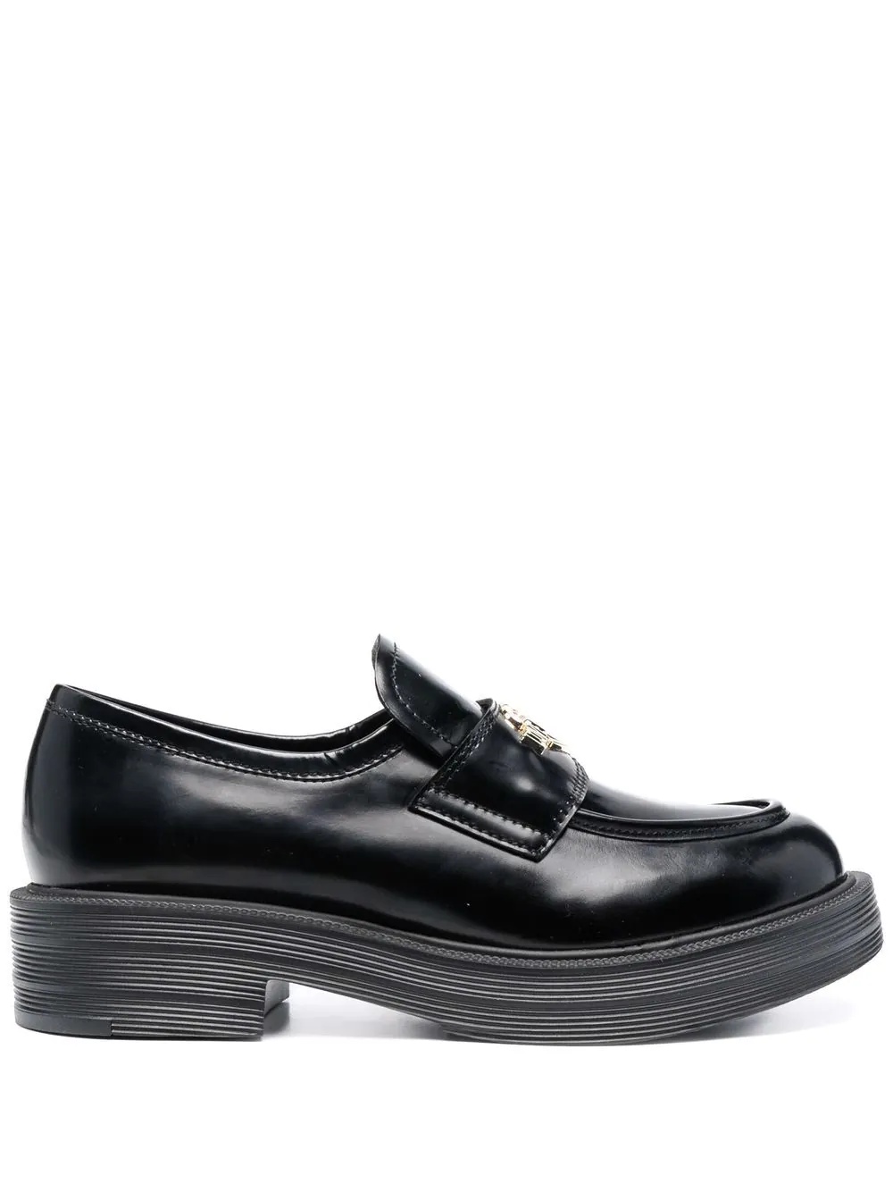 logo-plaque chunky loafers - 1