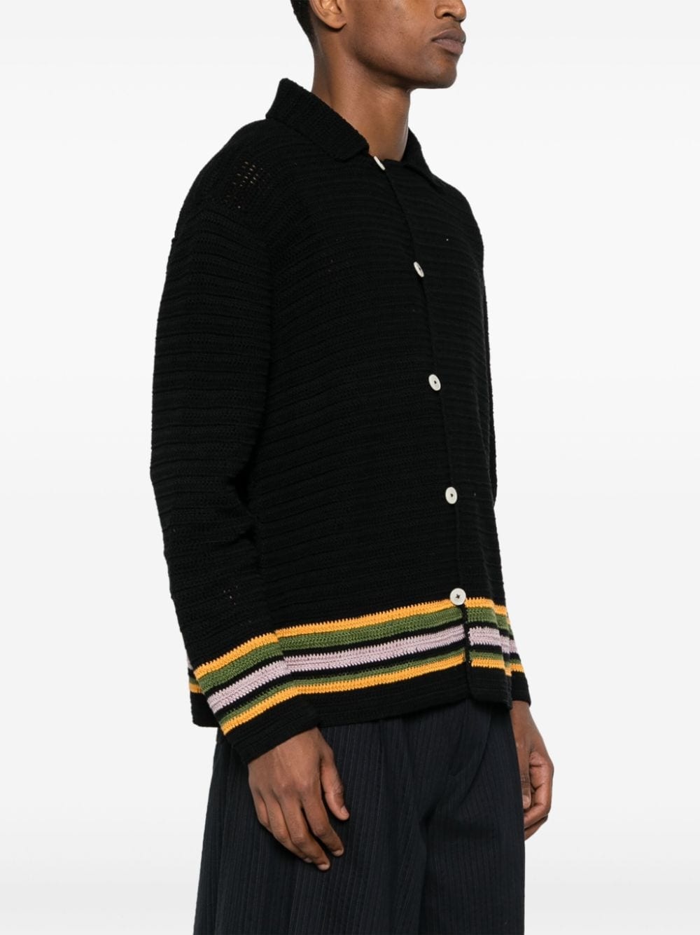 Harbor stripe knitted overshirt - 3