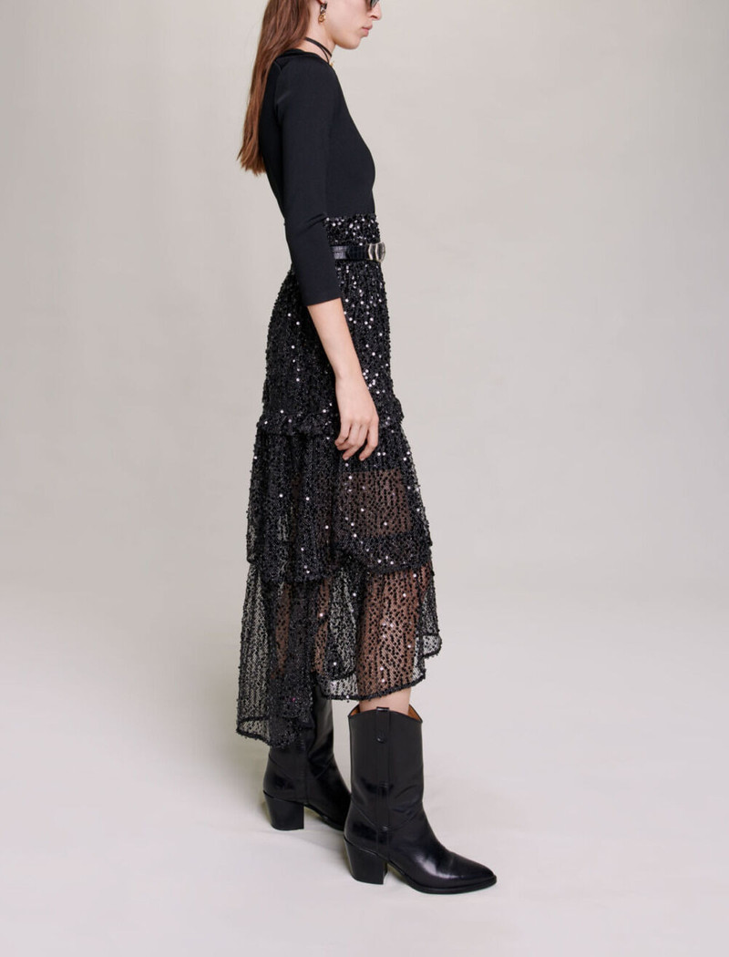 Sequin and mesh maxi dress 3
