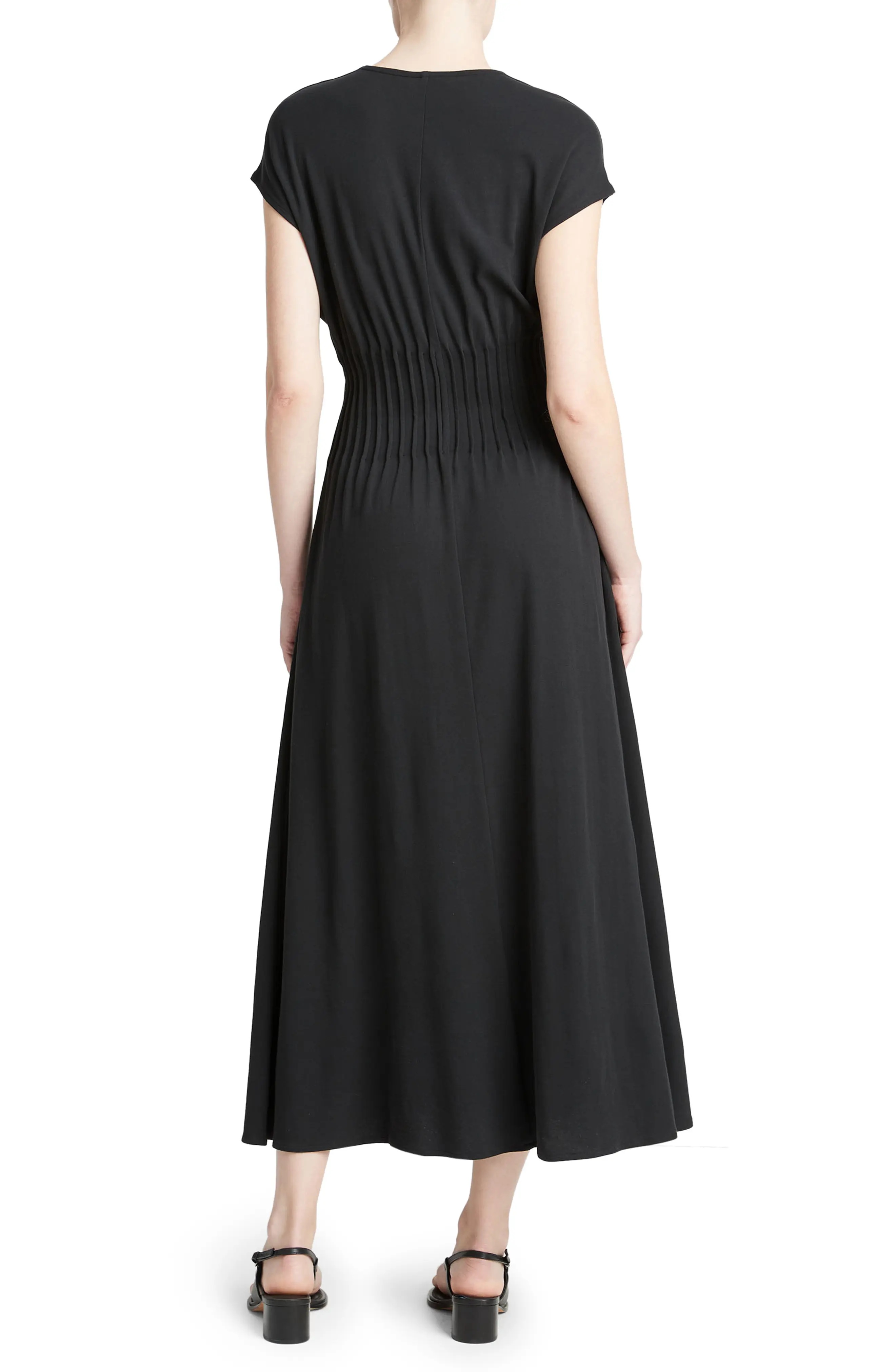 Pintuck V-Neck Maxi Dress - 2