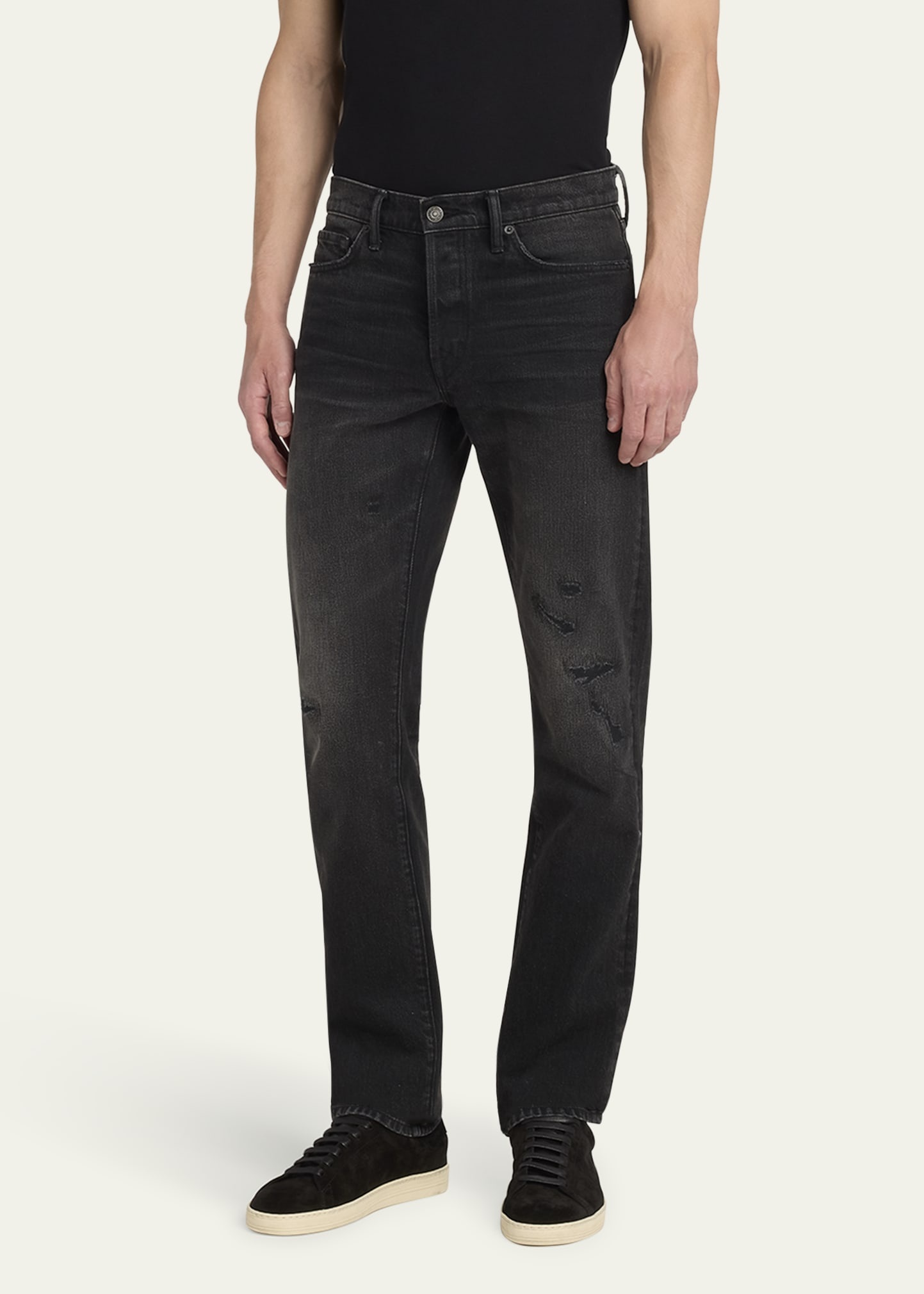 Men's Rip and Repair Straight-Fit Jeans - 4