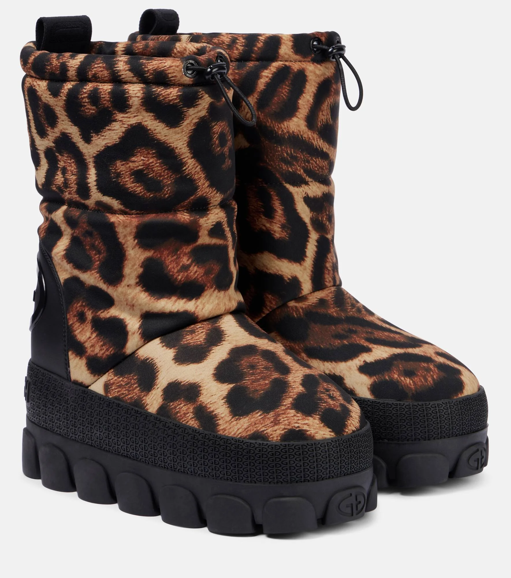 Snowy leopard-print snow boots - 1