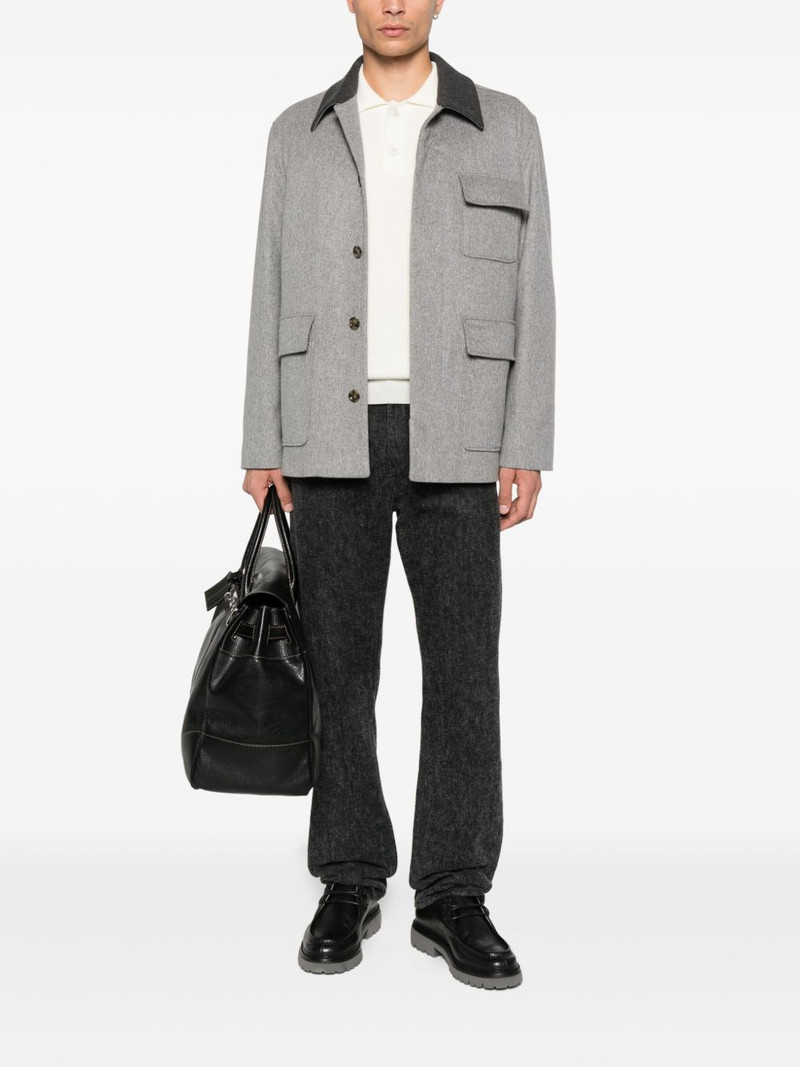 LARDINI ribbed-knit polo shirt outlook