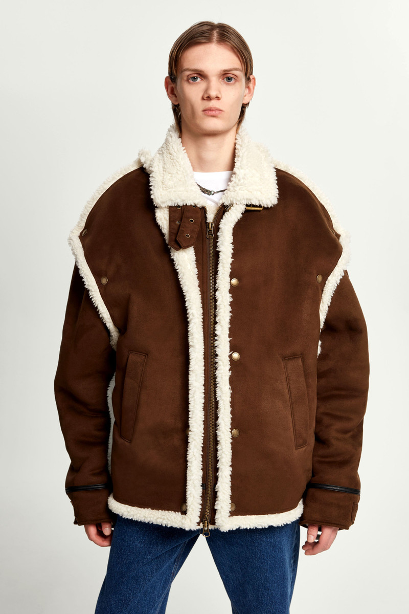 Snap Panel Shearling Jacket 4