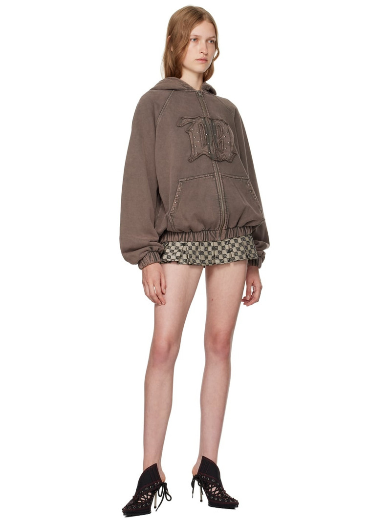 MISBHV Gray Monogram Pleated Miniskirt outlook
