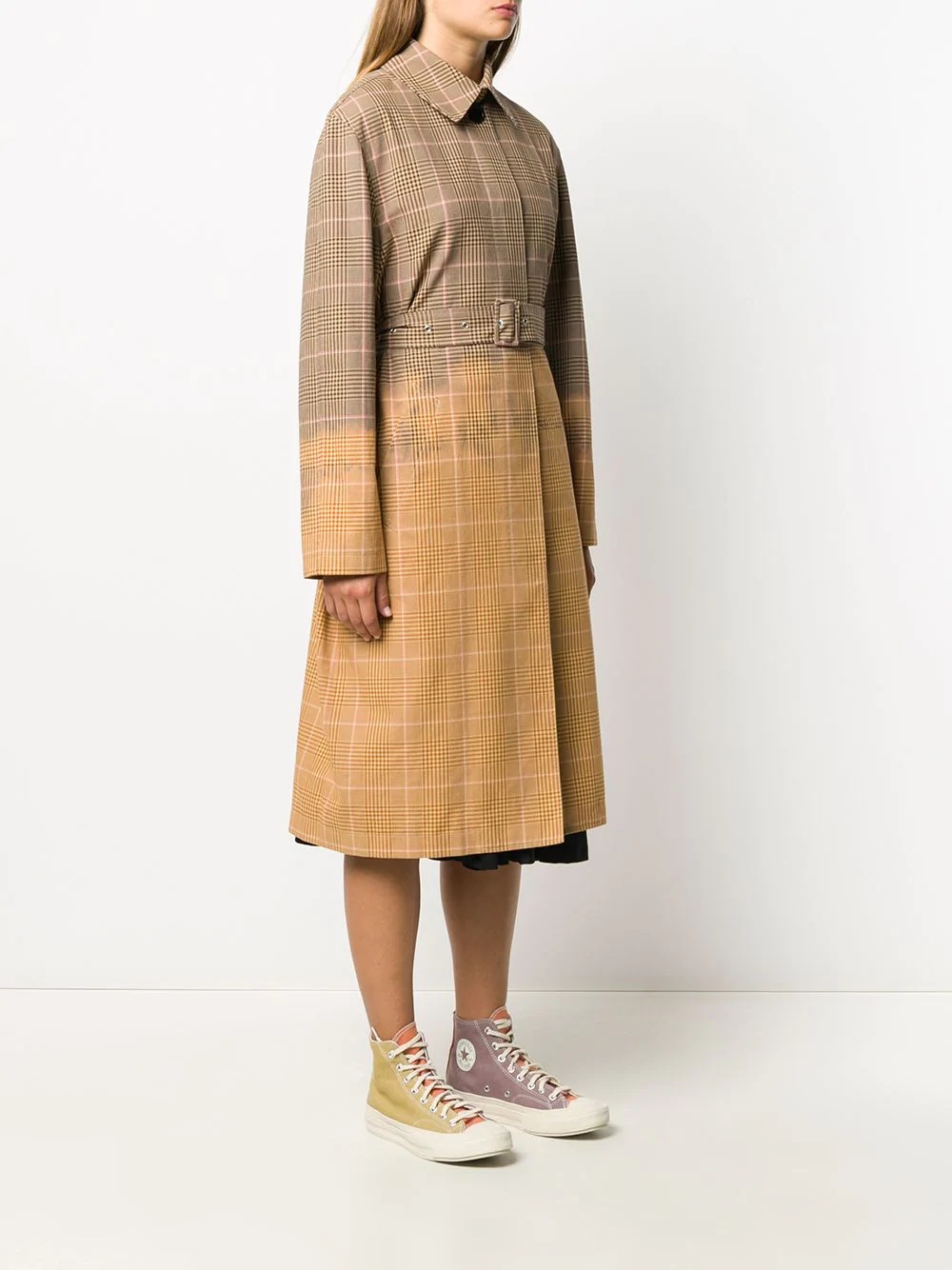 gradient check trench coat - 3