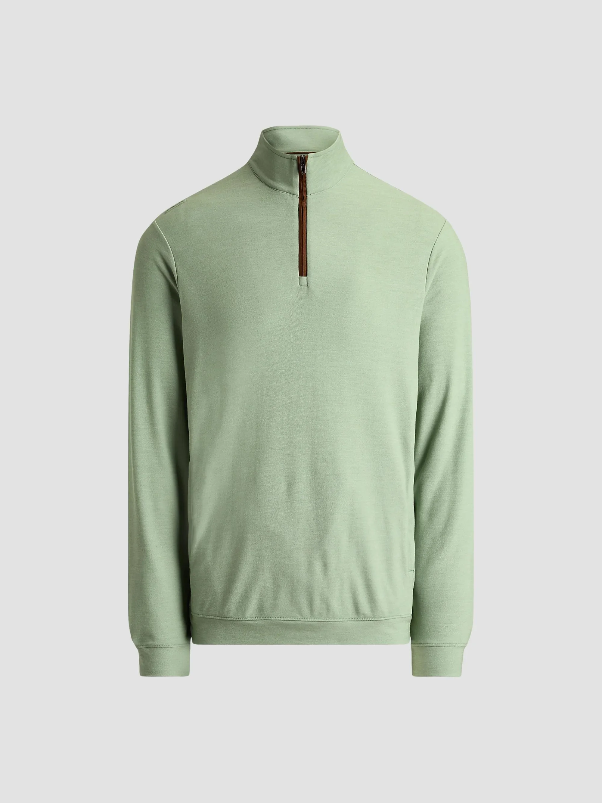 Men's Golf Quarter-Zip Mesh Sweatshirt - Light Green - 1