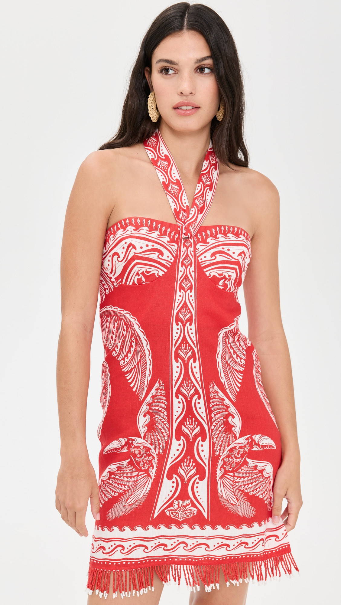 Majestic Coconut Tree Red Mini Dress - 6