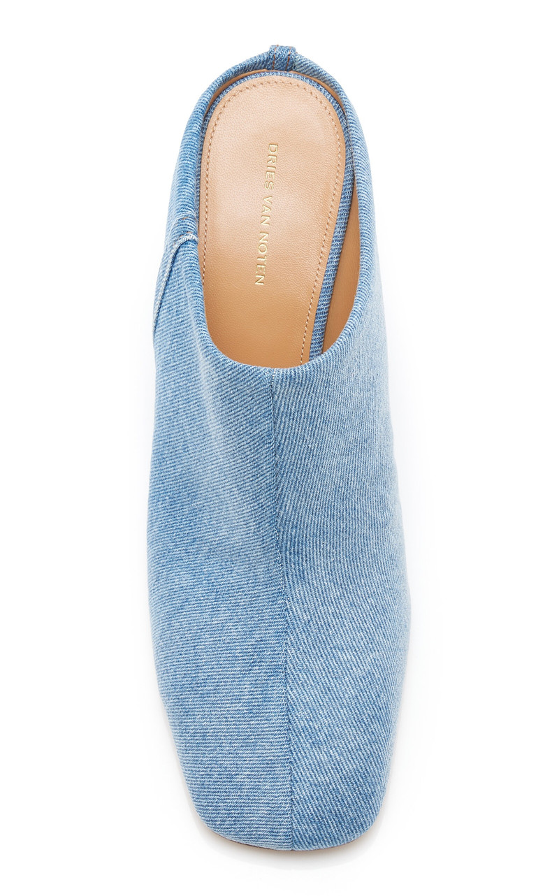 Dries Van Noten Glove Wedge Denim Mules blue outlook