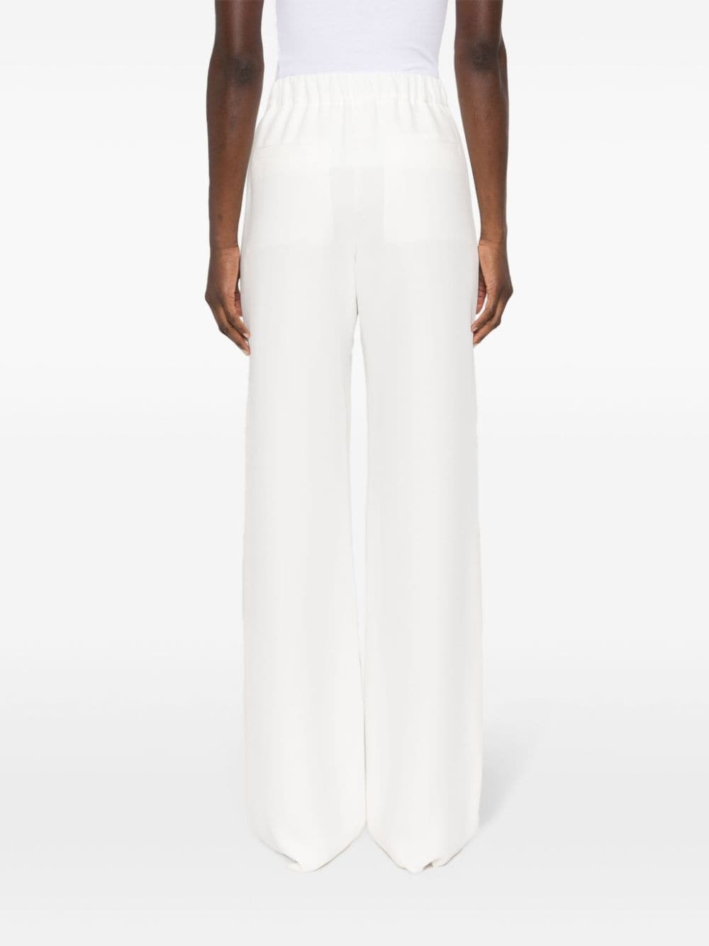 wide-leg cady-texture silk trousers - 4