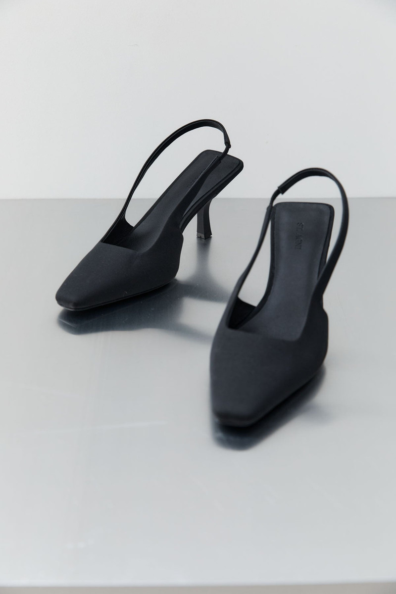 PRE-ORDER: Paris Sling Back Kitten Heel - Black 4