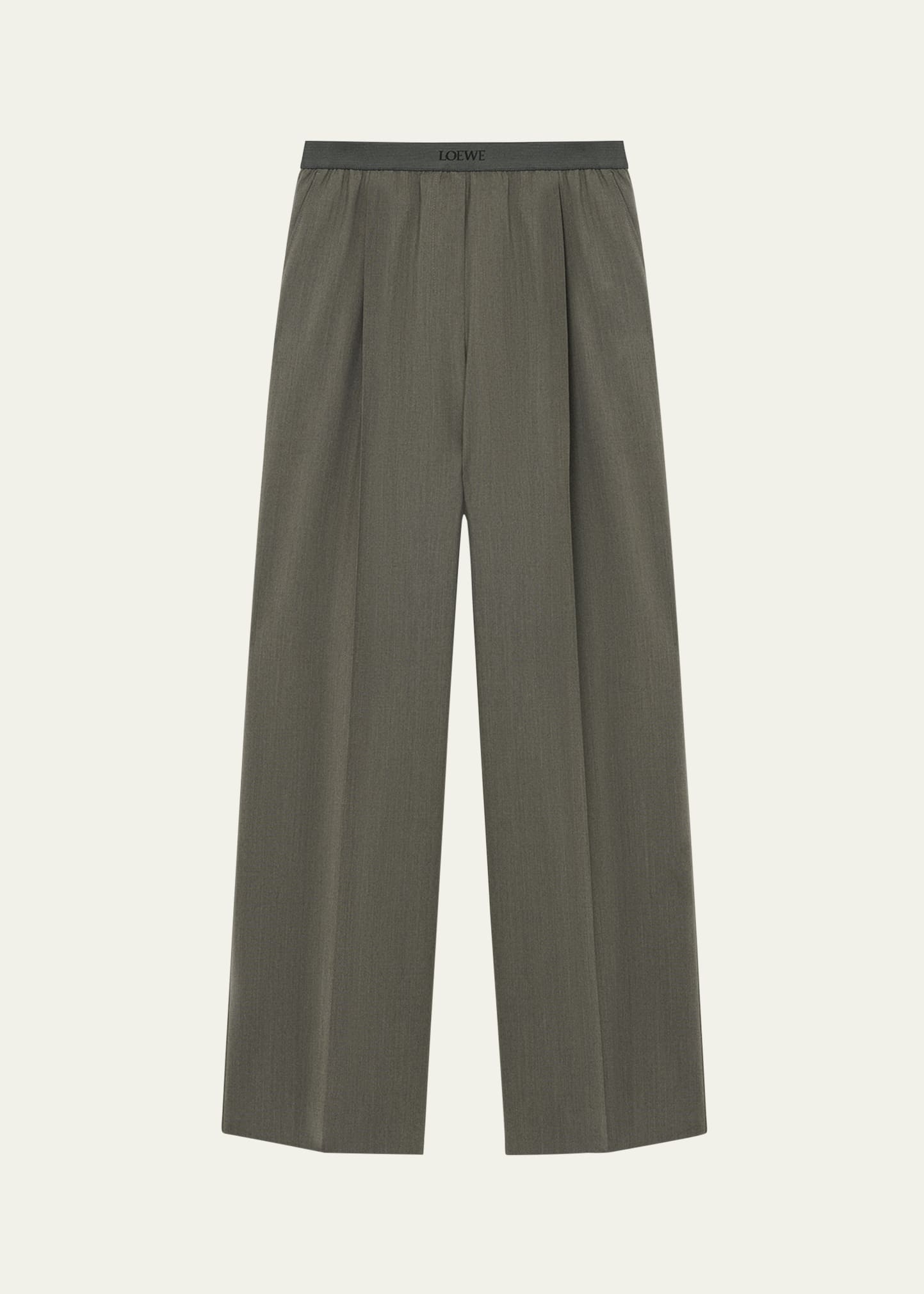 Logo Waistband Wide-Leg Trousers - 1