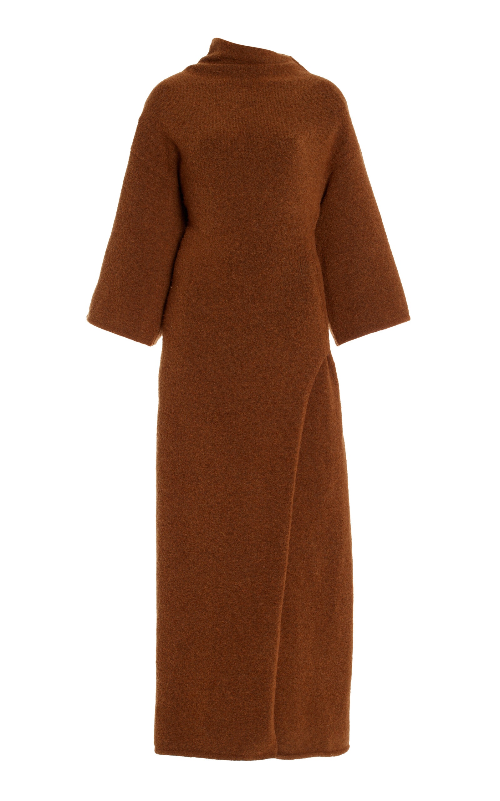 Wool-Blend Knit Midi Dress brown - 1