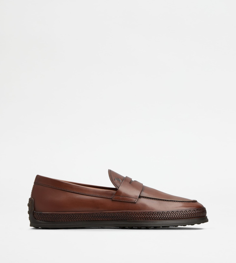 LOAFERS IN LEATHER - BROWN 1