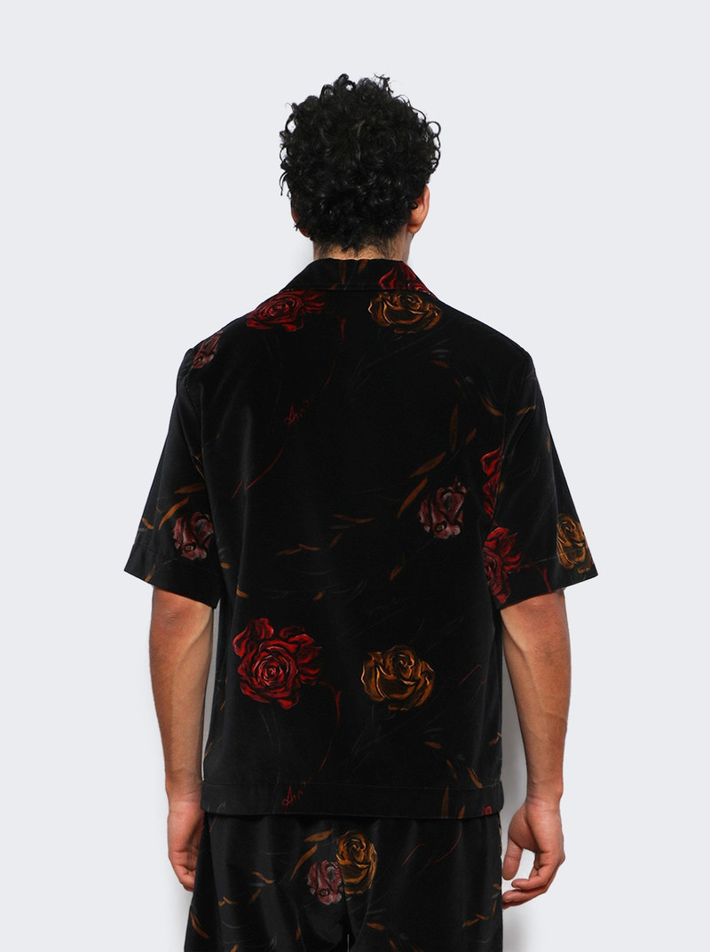 Floral Velvet Camp Shirt Black 4