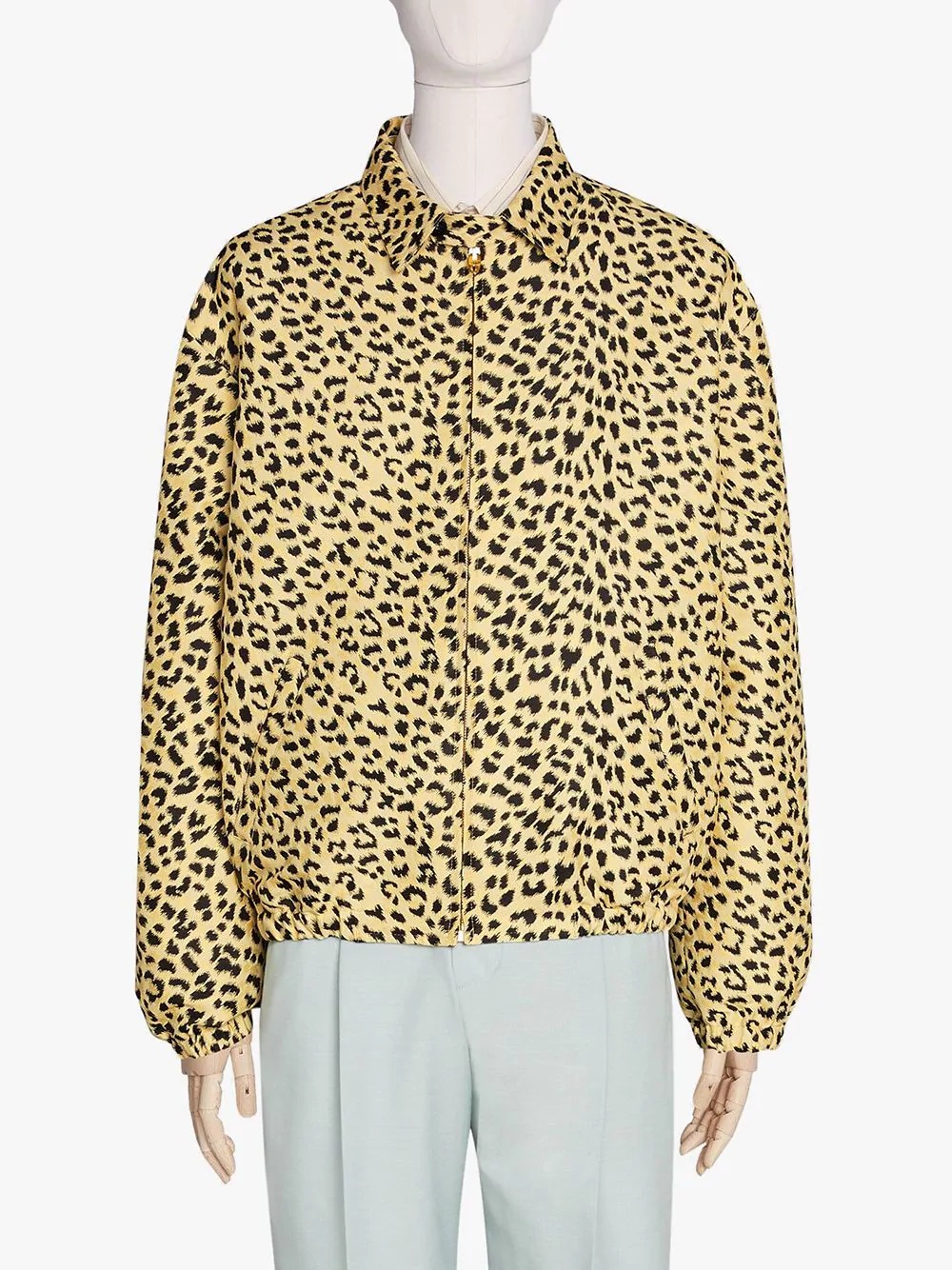 leopard-pattern jacquard jacket - 3