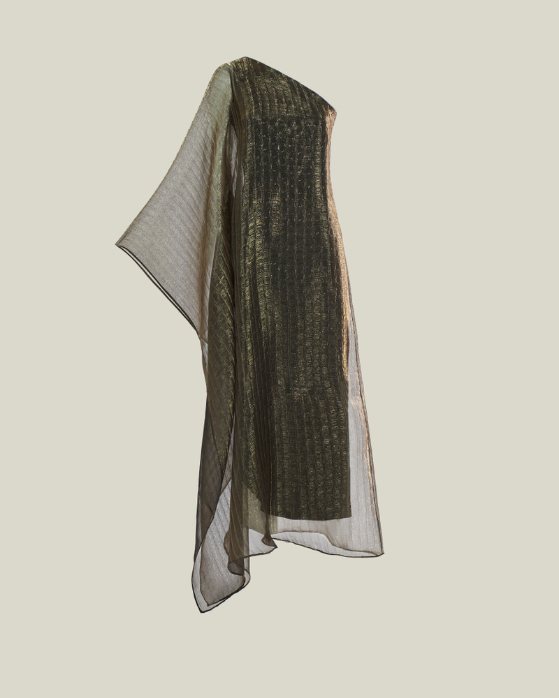 Betsy Metallic Dress in Brass 1