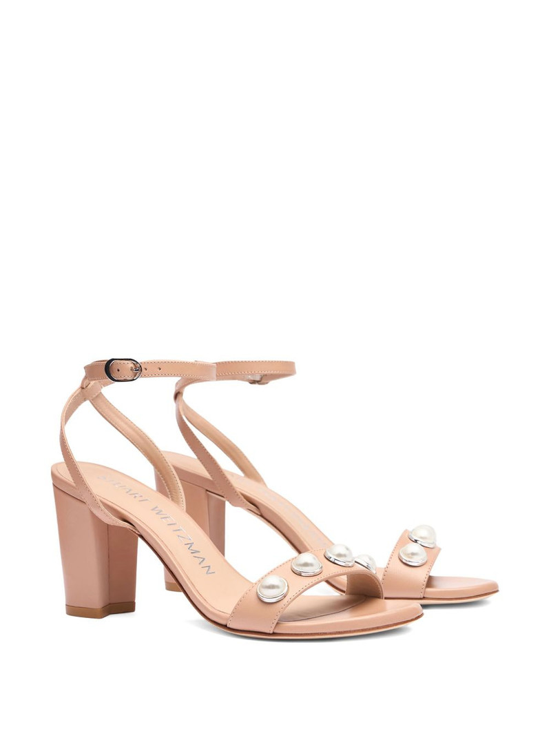 Stuart Weitzman 80mm Nearlybare portia pearl-embellished sandals outlook