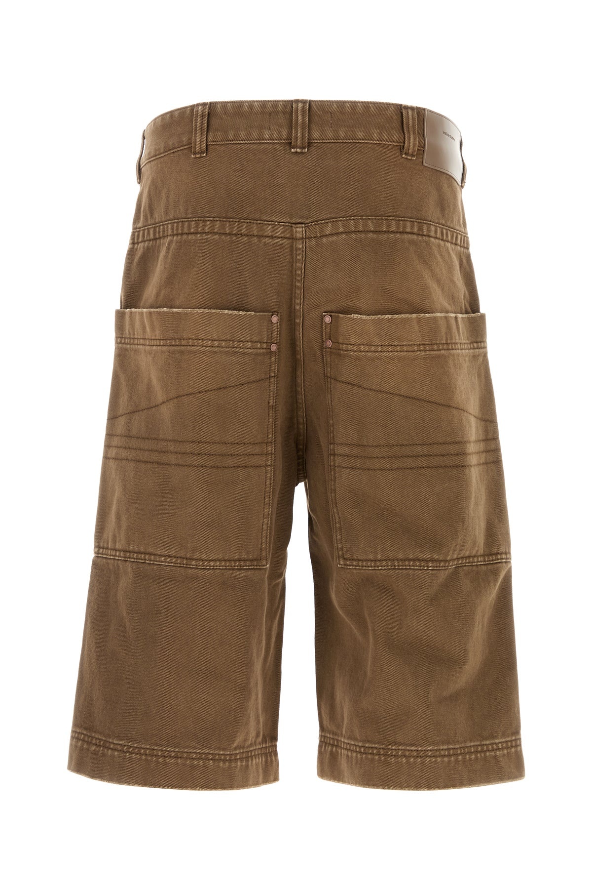 Brown denim bermuda shorts - 2