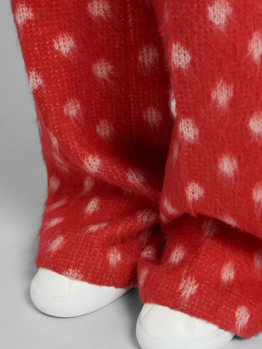 RED MOHAIR TROUSERS WITH POLKA DOTS - 4