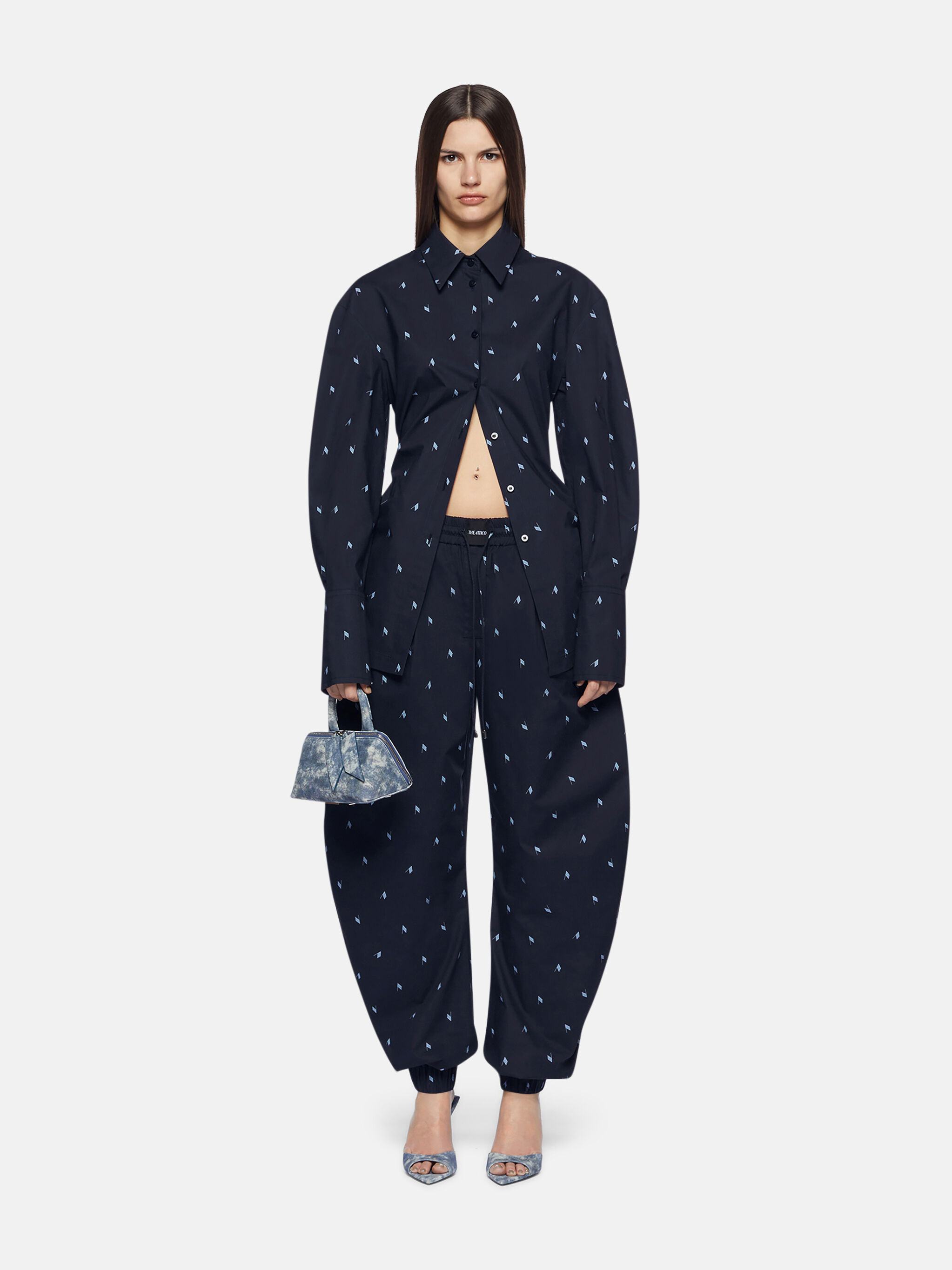 NAVY BLUE AND LIGHT BLUE LONG PANTS - 2