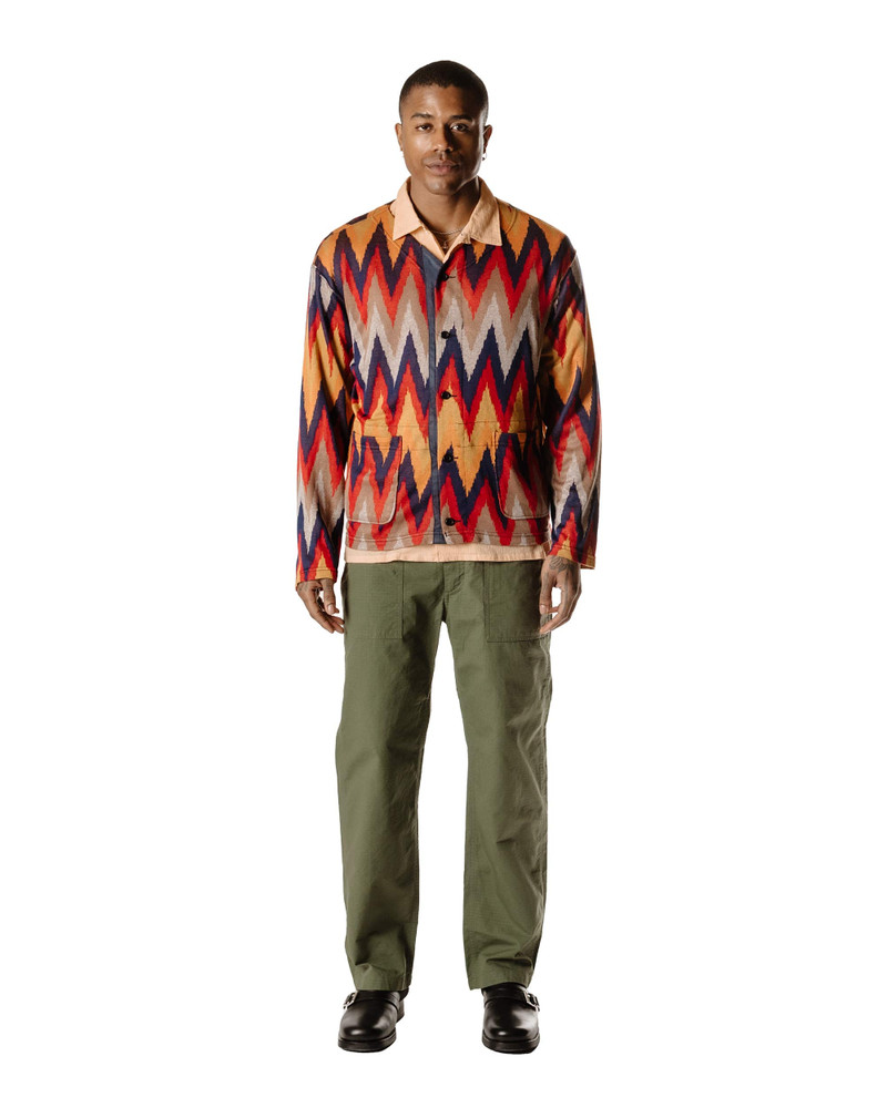 Engineered Garments Knit Cardigan Red/Navy Ikat Knit outlook
