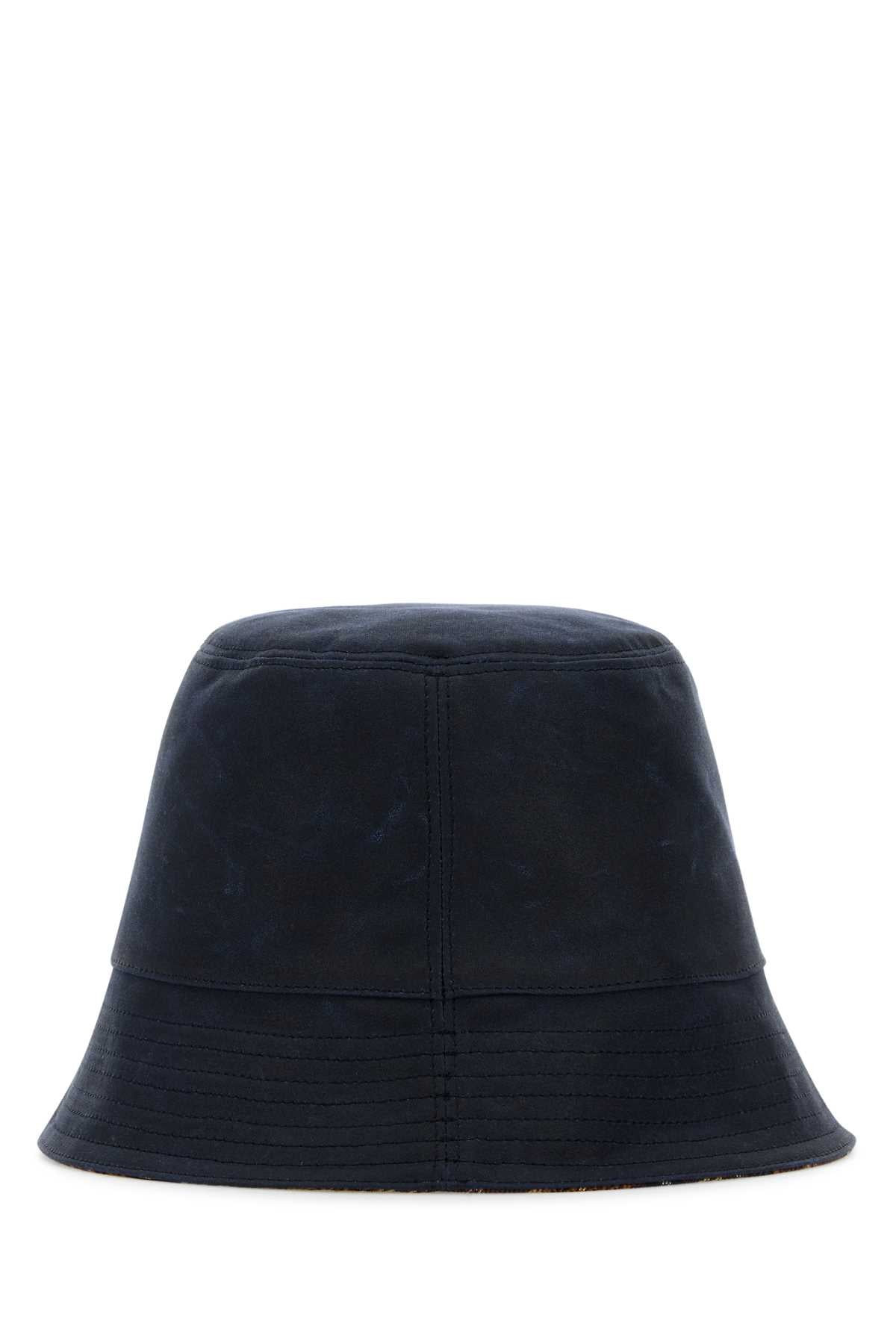 Loewe Men Navy Blue Canvas Reversibile Bucket Hat - 3