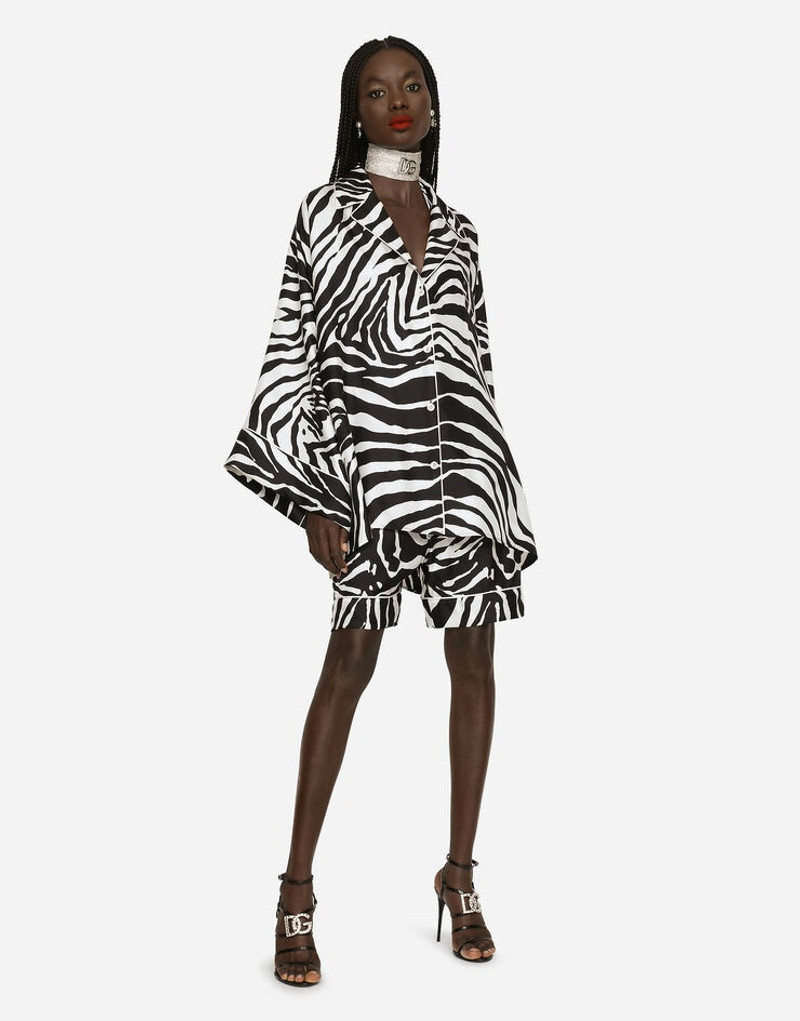 Zebra-print twill shirt 2
