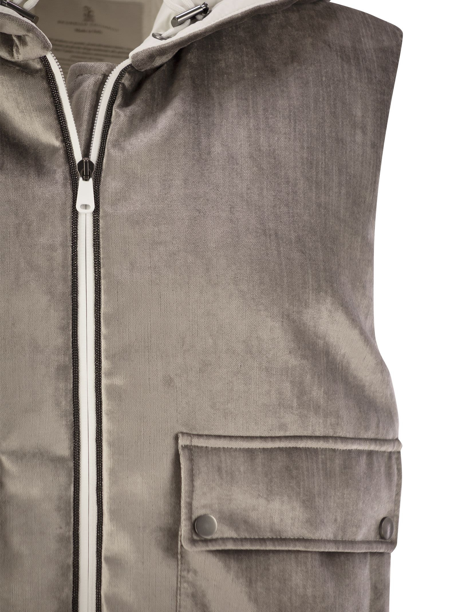 Brunello Cucinelli Women Sleeveless Velvet Down Jacket Sleek - 4