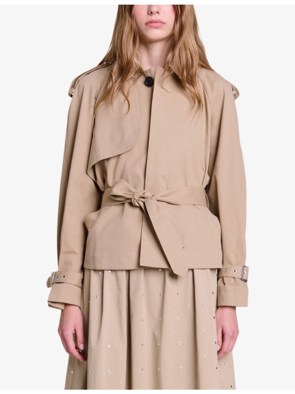 Stud-embellished relaxed-fit cotton trench - 3