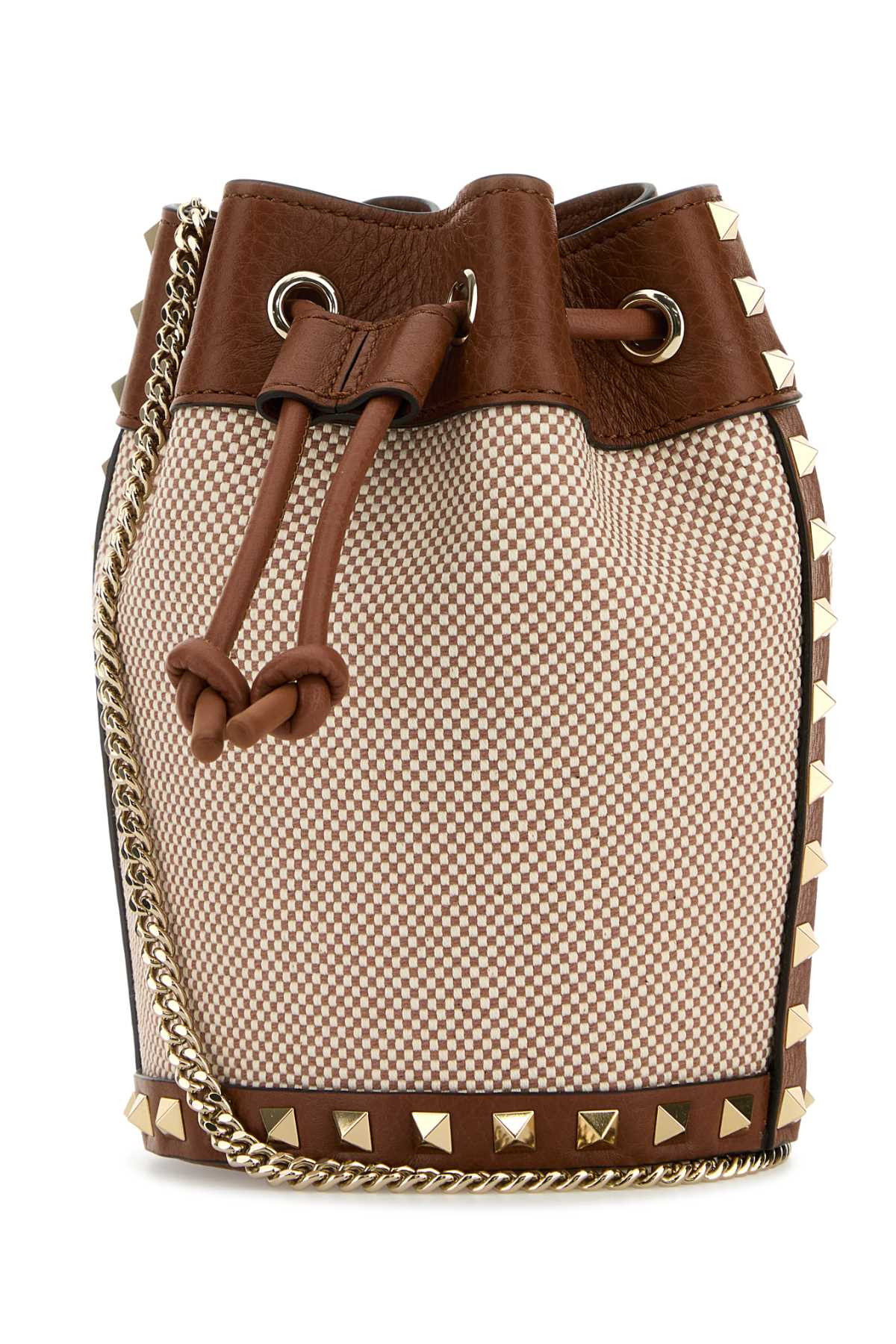 Valentino Garavani Women Two-Tone Canvas Rockstud Bucket Bag - 2