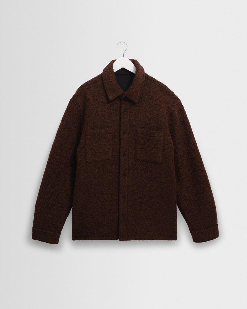 Mount - Brown Reversible Boucle Wool Overshirt 1