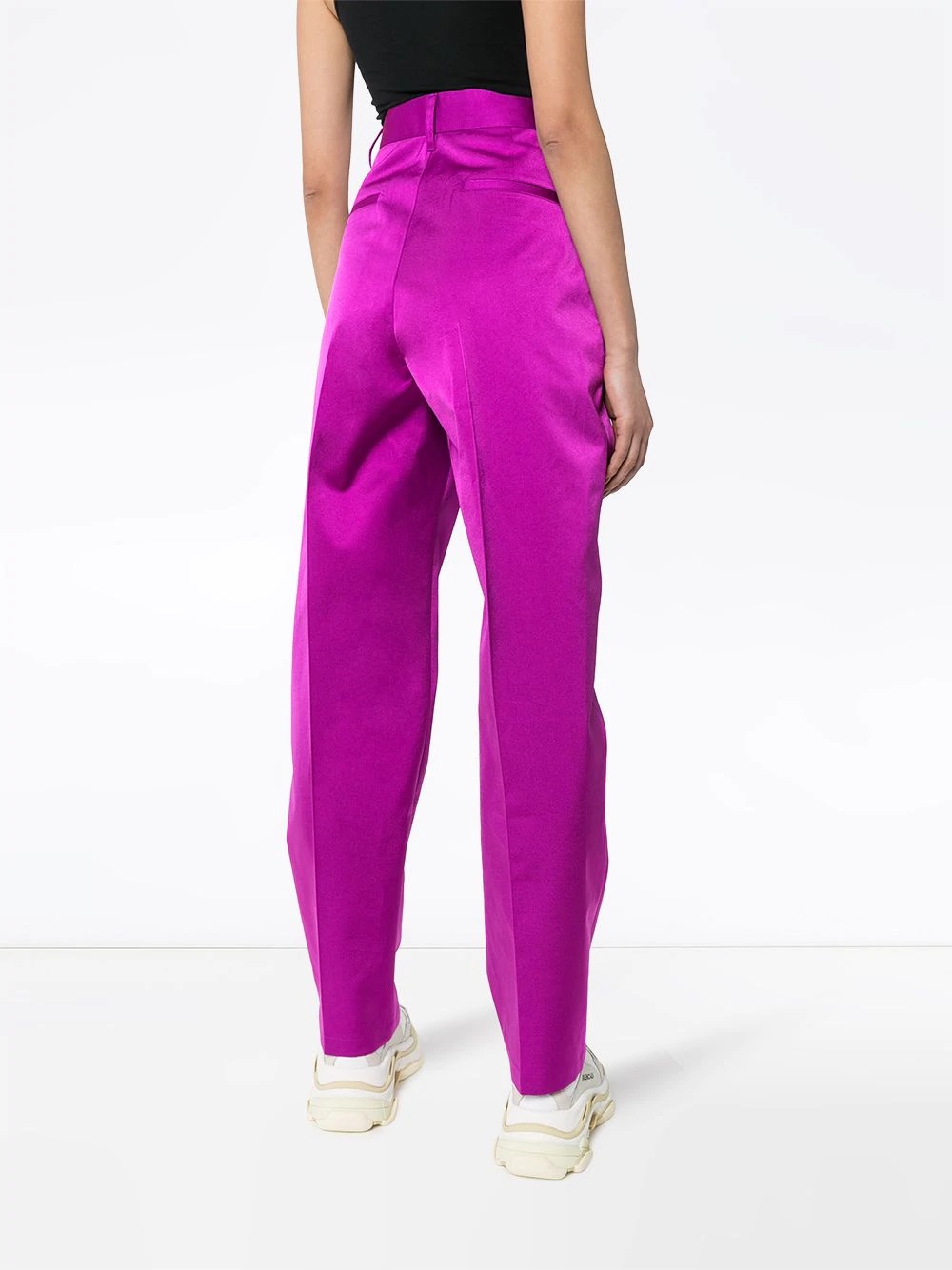 high-waisted straight-leg trousers - 4