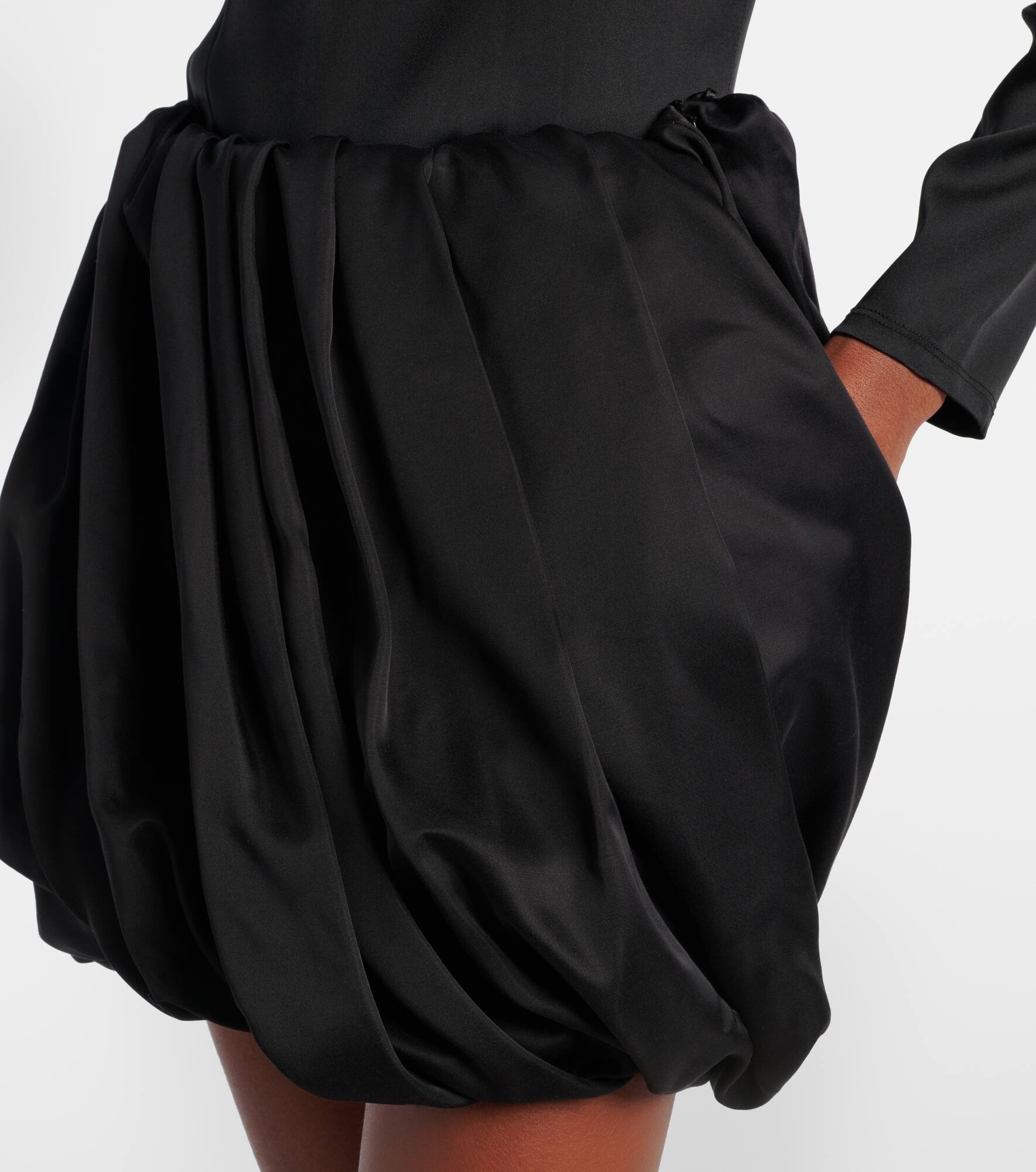 Pleated satin miniskirt - 5