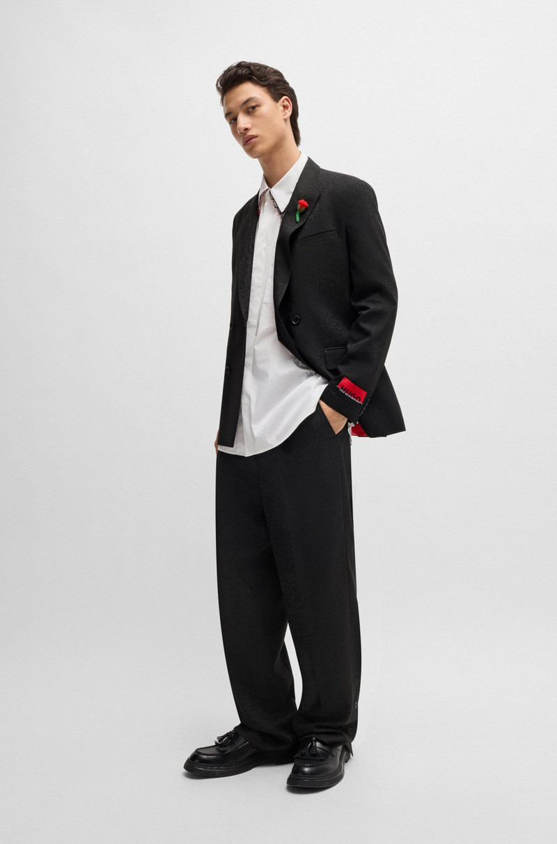 HUGO HUGO X LES BENJAMINS MODERN-FIT JACKET IN JACQUARD FABRIC outlook