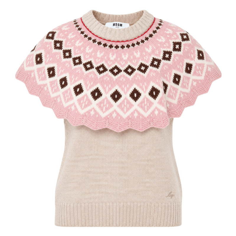 Knit Top With Capelet 1