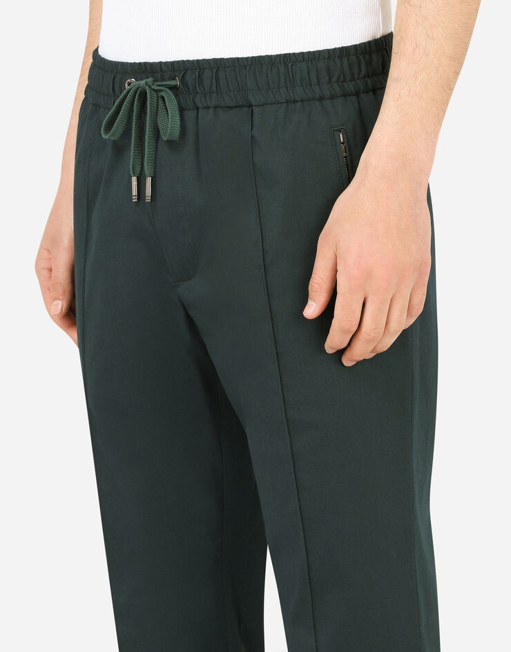 Stretch cotton jogging pants with plate - 4