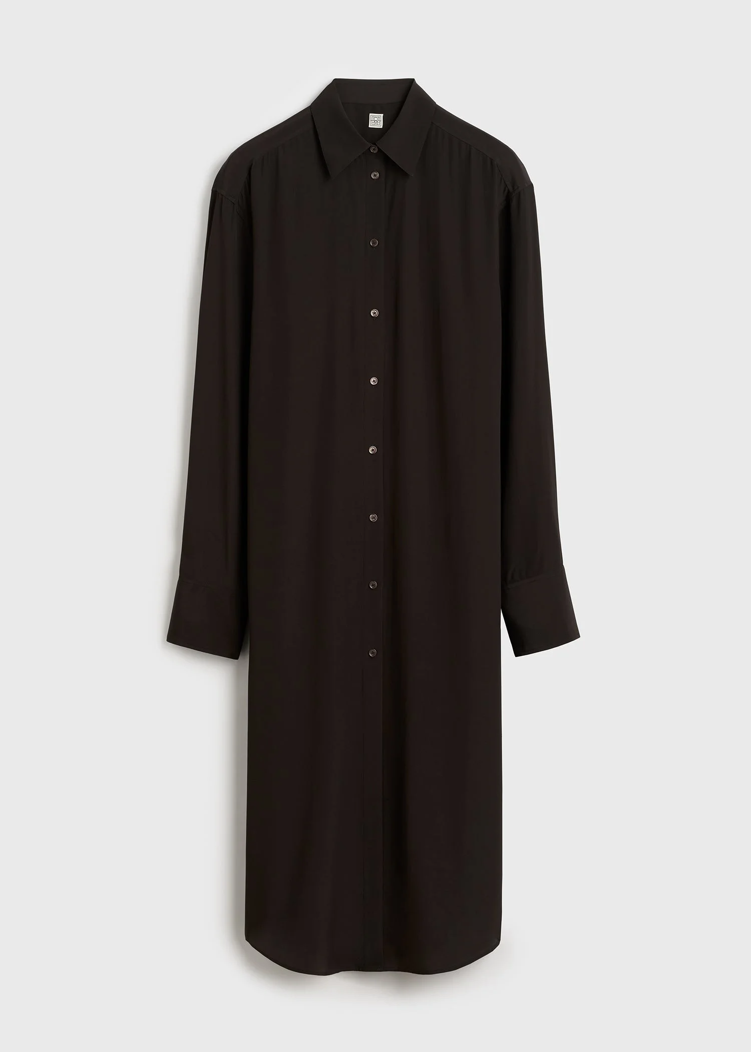 Silk shirtdress brown - 1