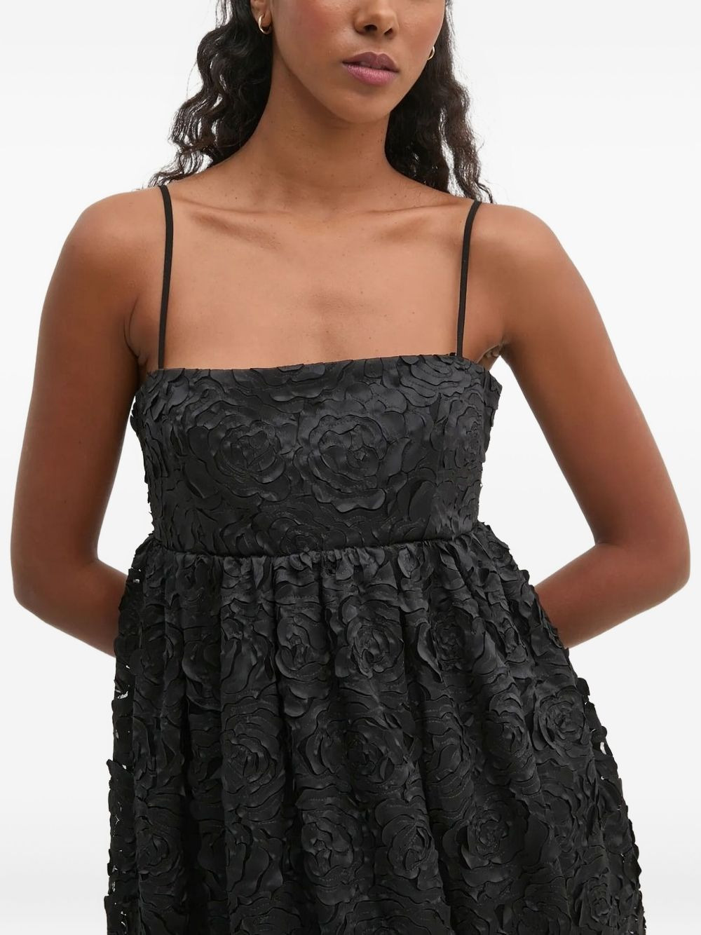 rose-embellished midi dress - 5