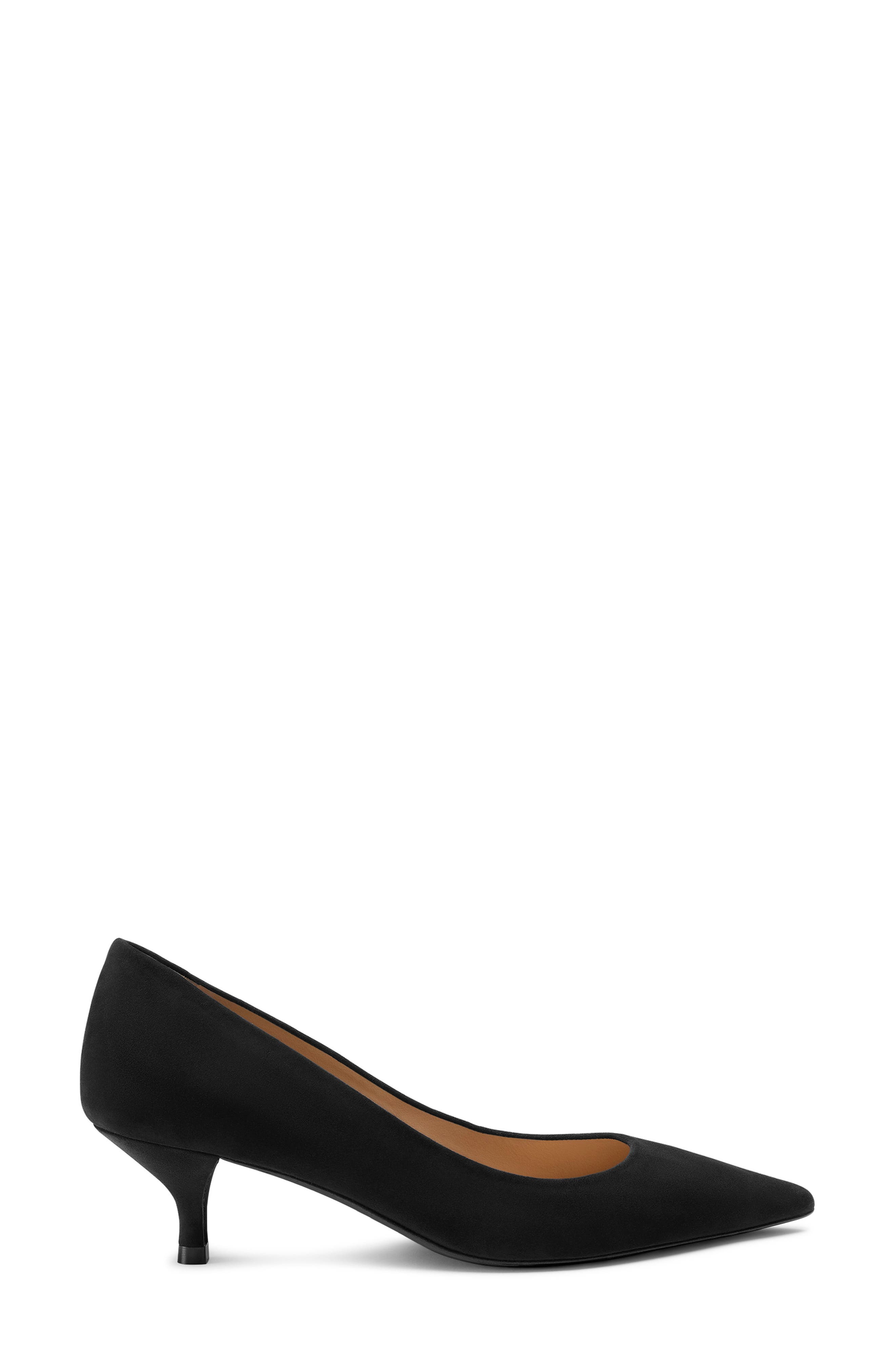 Stuart Weitzman Power Pointed Toe Kitten Heel Pump in Black at Nordstrom - 2