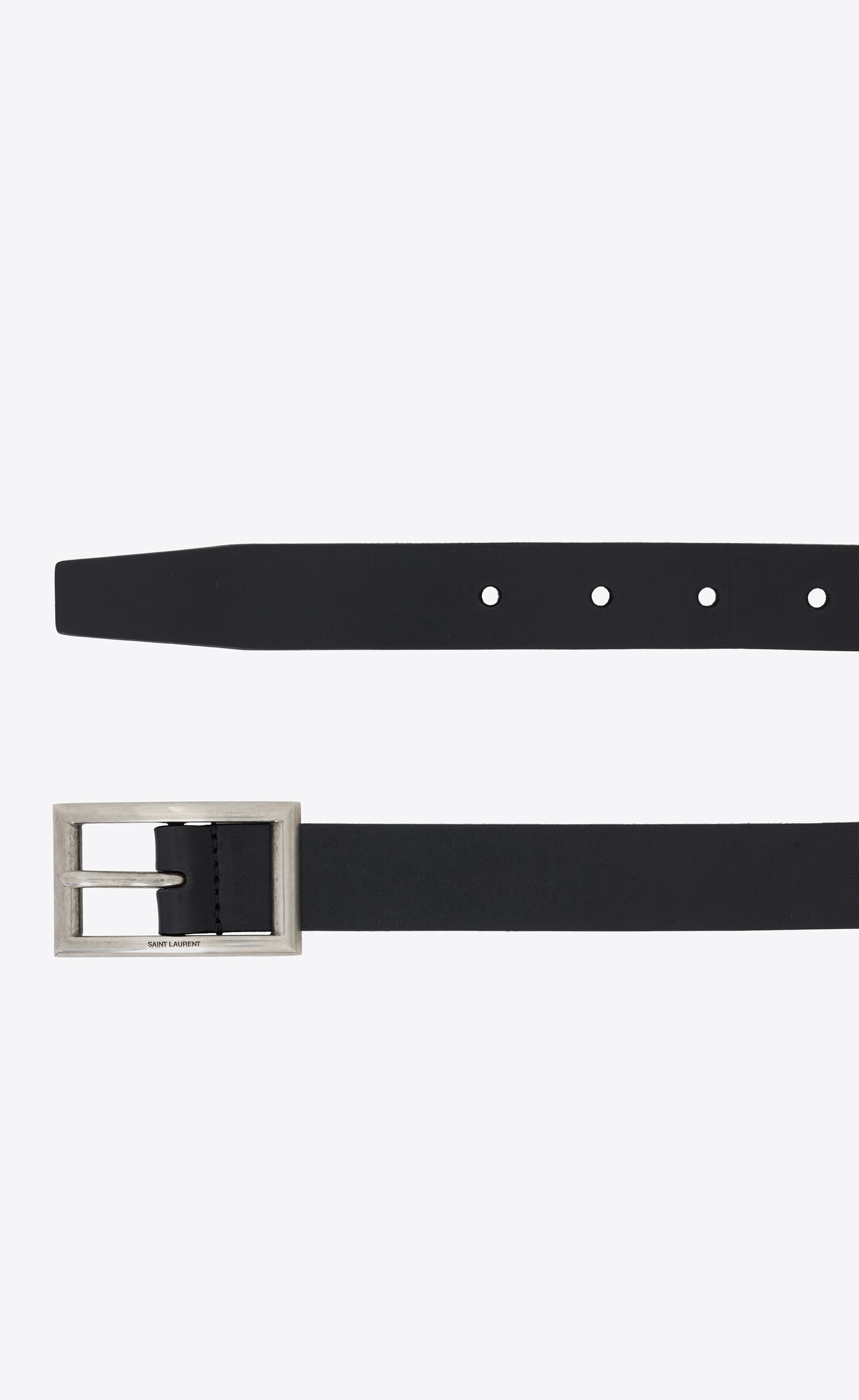 rectangular buckle belt in vegetable-tanned leather - 2