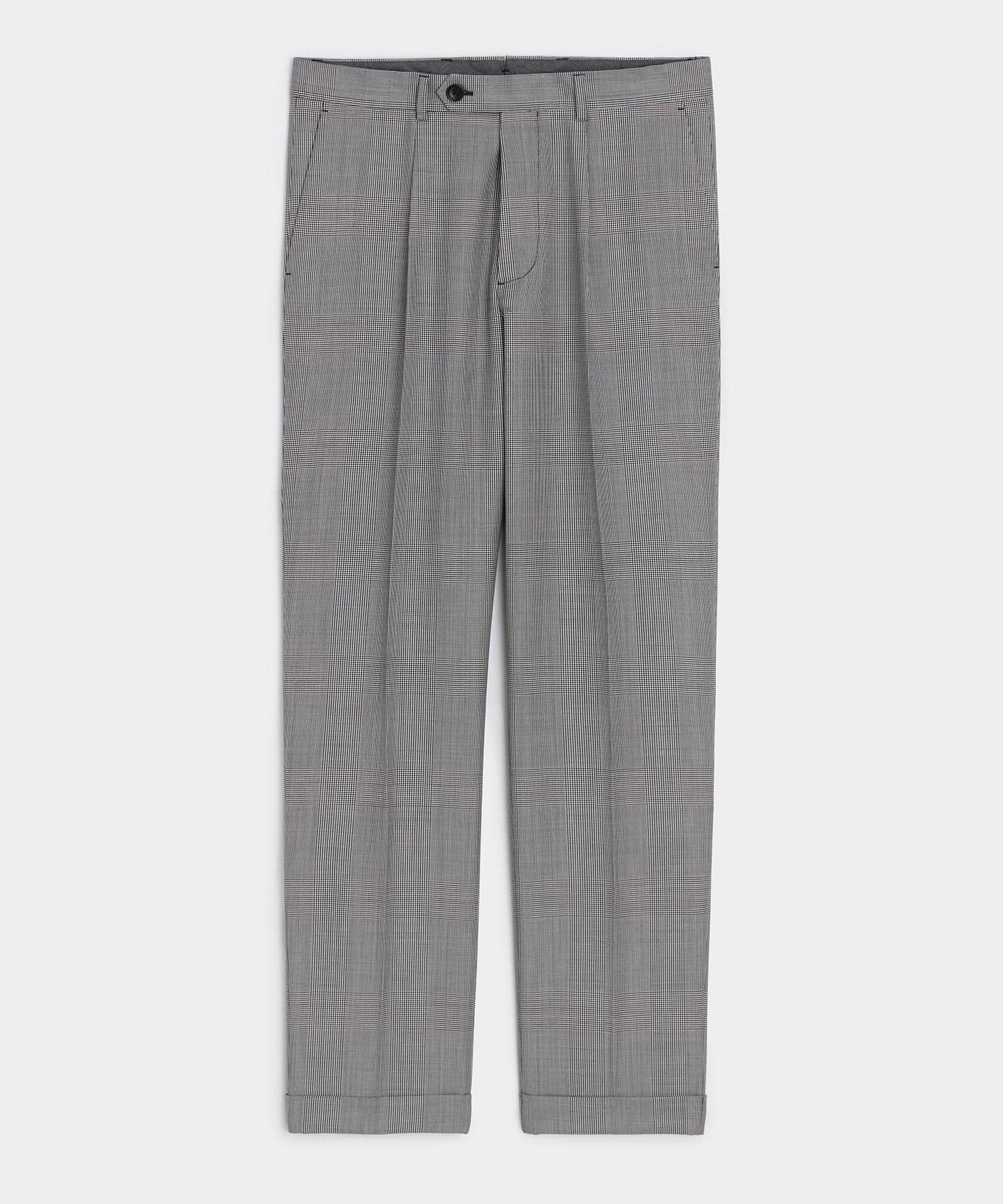 Italian Wool Glen Plaid Madison Trouser - 1