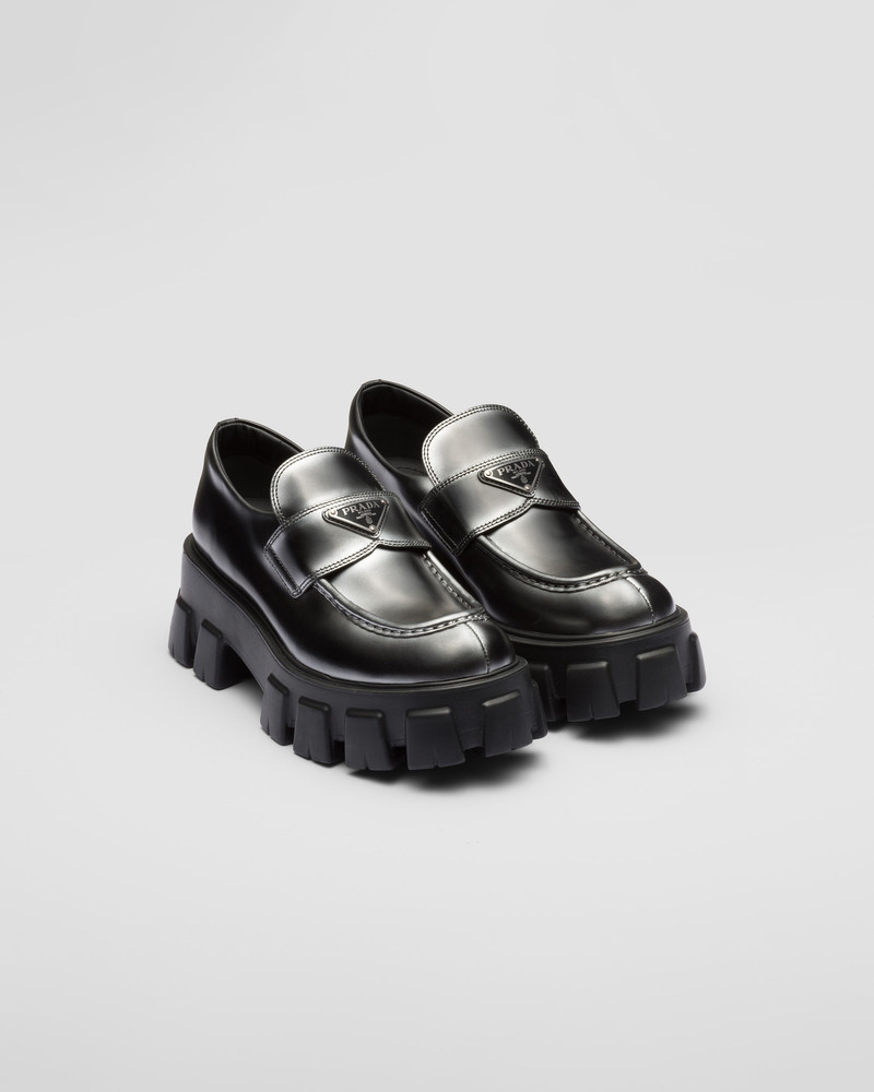 Monolith ombré brushed leather loafers - 1