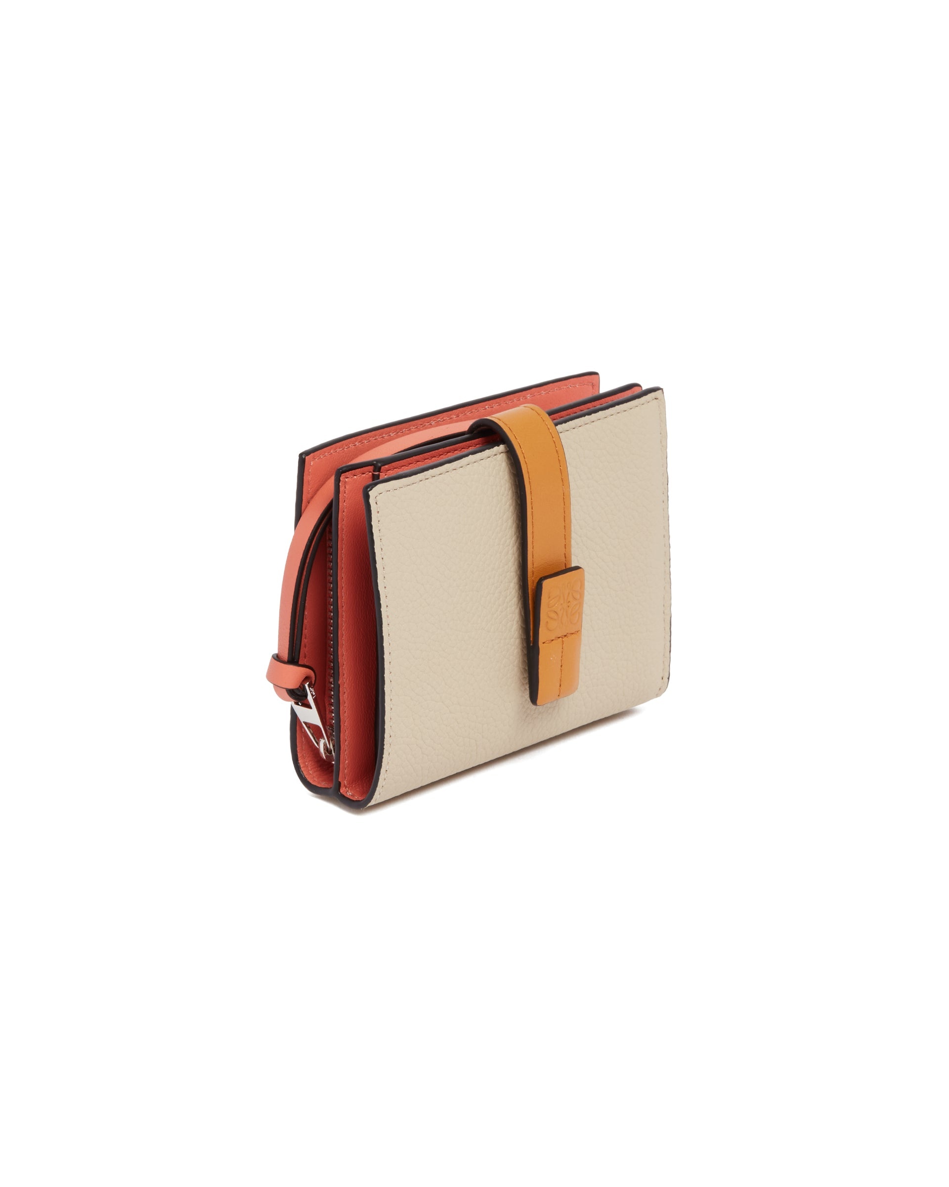 Beige Bifold Wallet with Zip - 4