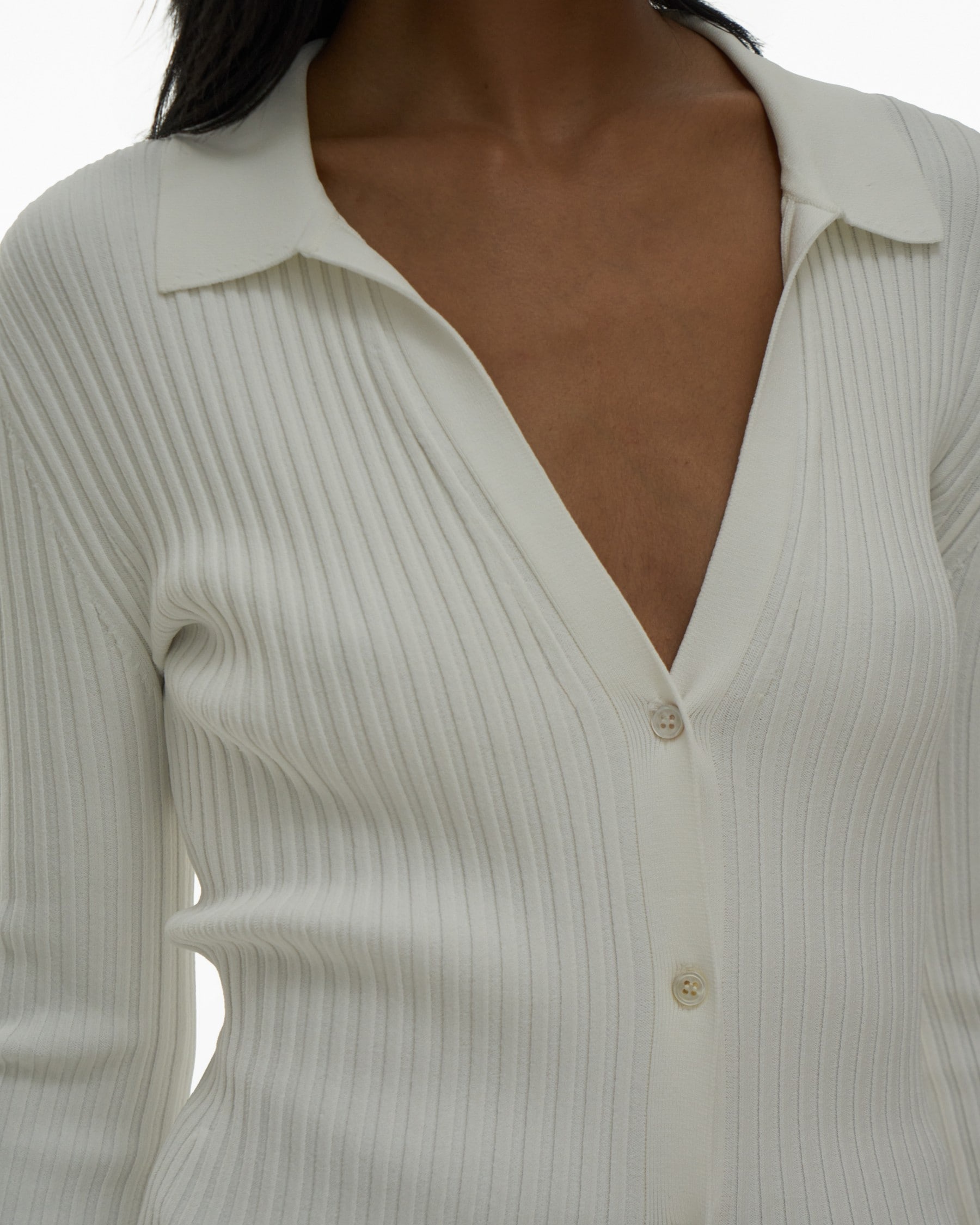 RIBBED POLO CARDIGAN - 6