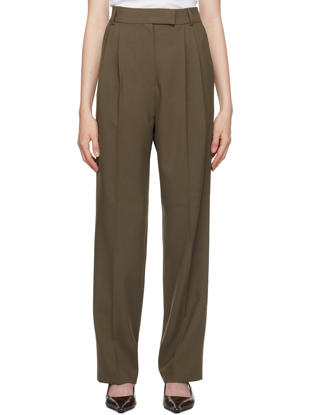 Khaki Bea Suit Trousers - 1