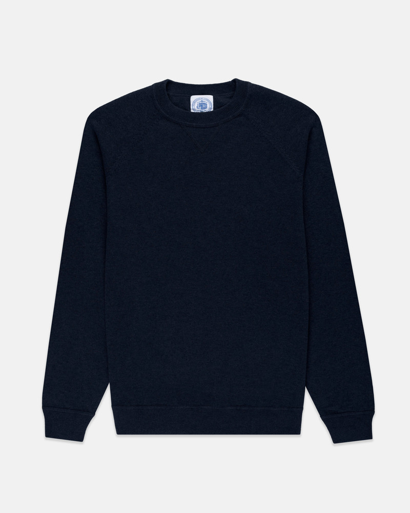 J. PRESS NAVY COTTON/WOOL CREWNECK SWEATSHIRT - TRIM FIT outlook