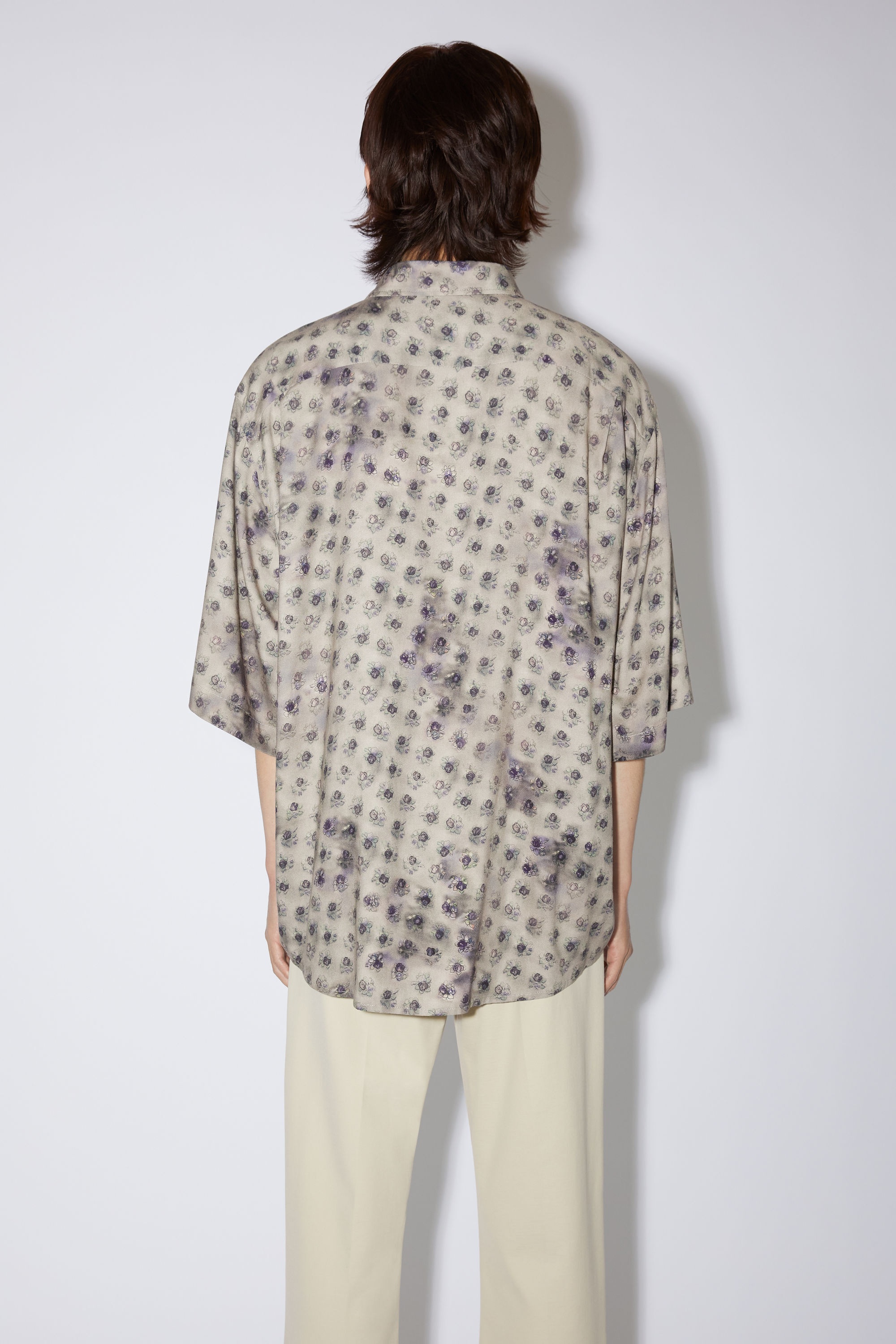 Button-up short sleeve shirt - Grey/dark blue - 3