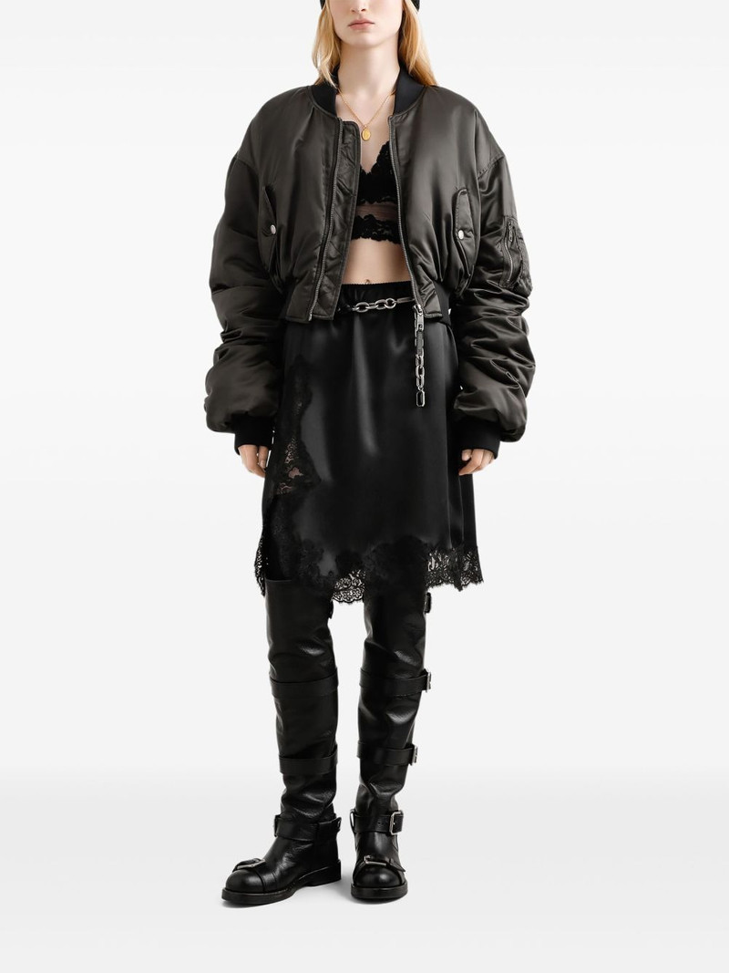 Dolce & Gabbana lace-insert satin skirt outlook